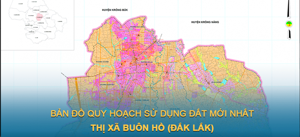 Bản đồ quy hoạch sử dụng đất Thị xã Buôn Hồ mới nhất  2030