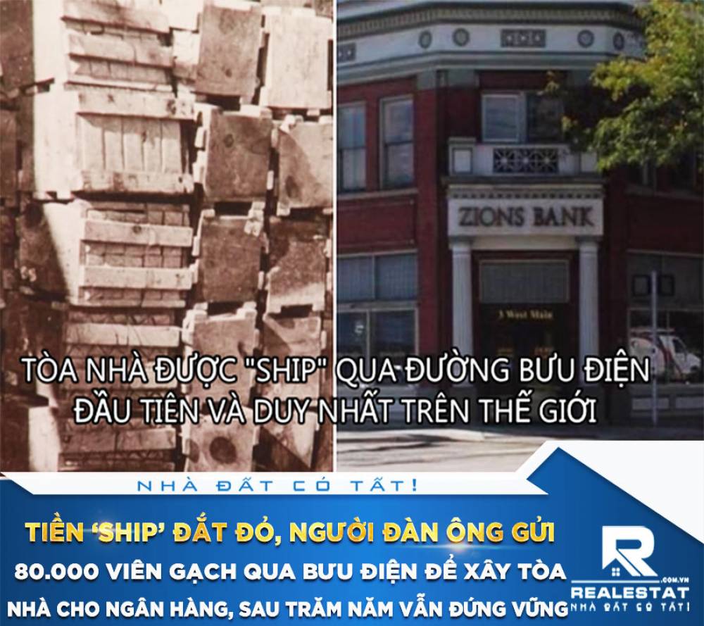 Tiền ‘ship’ đắt đỏ, người đàn ông gửi 80.000 viên gạch qua bưu điện để xây tòa nhà cho ngân hàng, sau trăm năm vẫn đứng vững
